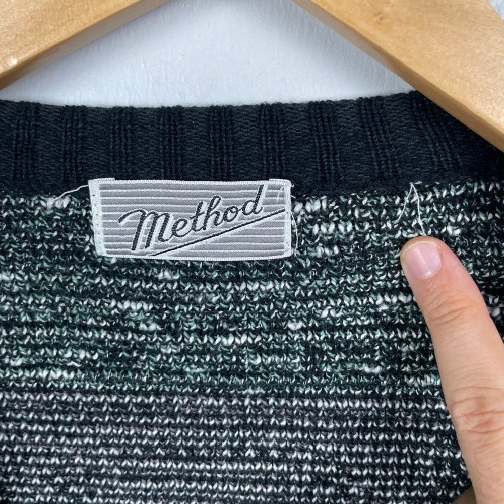 Vintage Method Cardigan Women M Geometric Cropped Knit Abstract Grandpa Boho